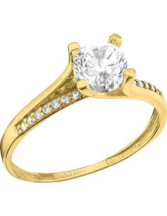 Anillo solitario lazos 10K