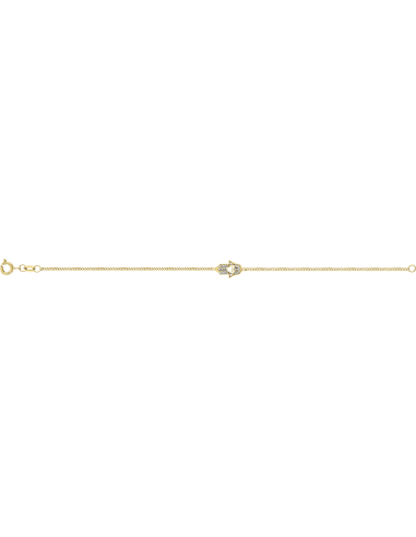 Pulsera mano de Fátima 18cm 10K