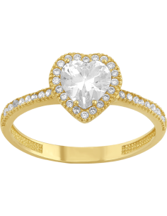 Anillo solitario corazon  10K