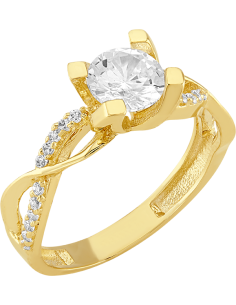 Anillo solitario infinito 10K