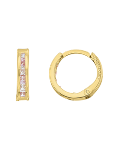 Huggies zirc blanca/rosa oro 14K