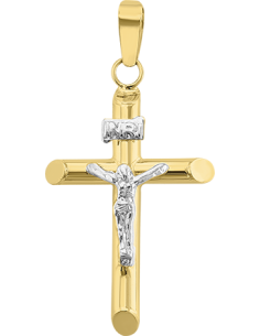 Cristo oro amarillo/blanco 14K