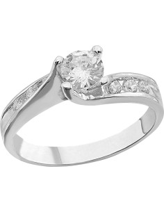 Anillo solitario remolino plata .925