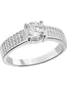 Anillo solitario 3 líneas plata .925